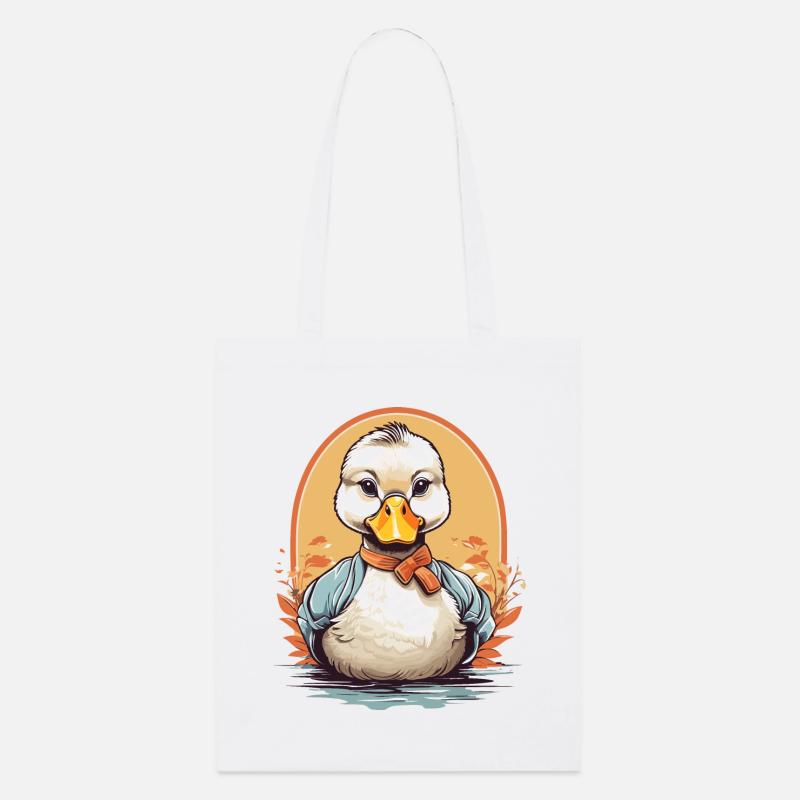 Cute duck with bow - Stanley/Stella Organic Tote Bag - white
