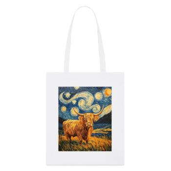 Highland Cow - Stanley/Stella Bio-Stoffbeutel - Weiß - Vorne