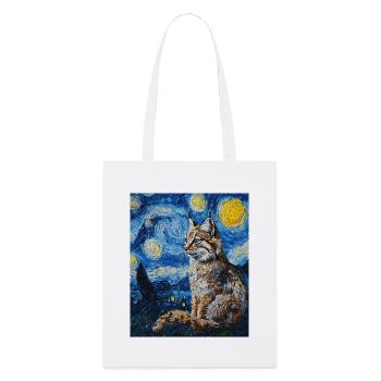 Lynx style Van Gogh étoilé - Tote bag bio Stanley/Stella - blanc - Devant