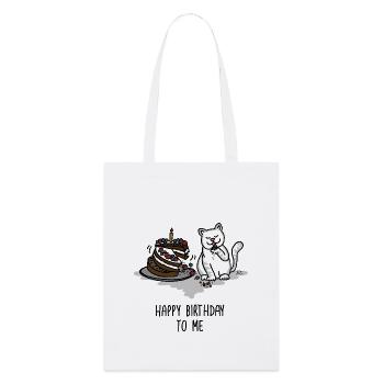 Happy Birthday to me – cheeky cat nibbles cake - Stanley/Stella Organic Tote Bag - white - Front