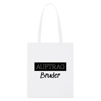 Auftrag Bruder Familie Lustig Geschenk - Stanley/Stella Bio-Stoffbeutel - Weiß - Vorne