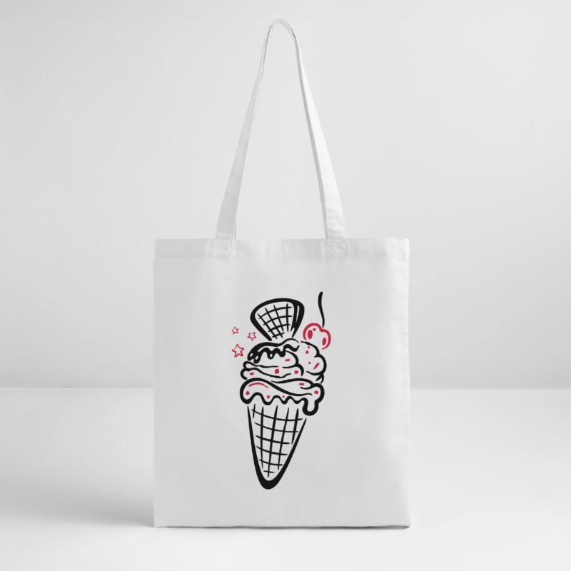 Eis, ice, Eiswaffel mit Kirsche Tote bag bio Stanley/Stella