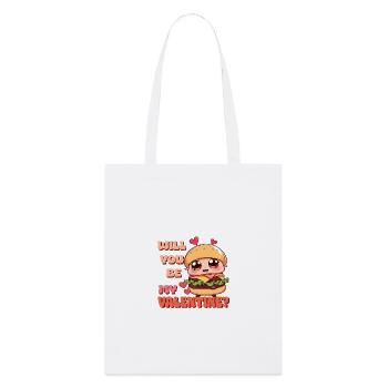 Burger - Will you be my Valentine - Stanley/Stella Organic Tote Bag - white - Front