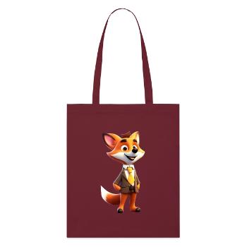 Eleganter Fuchs - Stanley/Stella Bio-Stoffbeutel - Burgunderrot - Vorne