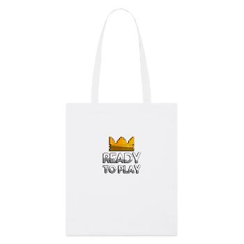 READY TO PLAY + King Crown - Gaming - Stanley/Stella Bio-Stoffbeutel - Weiß - Vorne