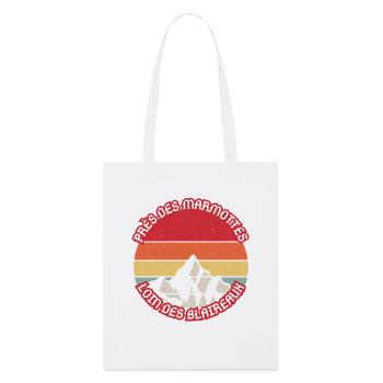 Montagnes Crépuscule Retro Marmotte - Tote bag bio Stanley/Stella - blanc - Devant