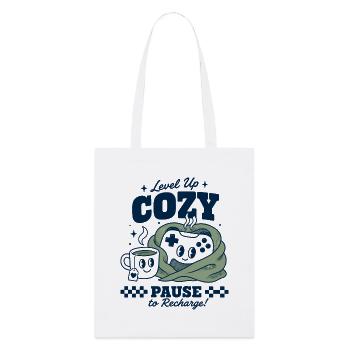 Level Up Cozy Pause Gamer Design - Stanley/Stella Bio-Stoffbeutel - Weiß - Vorne