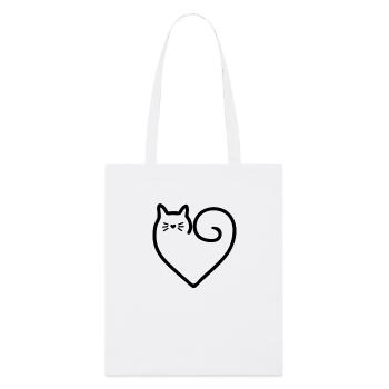 Herz-Form-Katze mit Liebe - Stanley/Stella Bio-Stoffbeutel - Weiß - Vorne