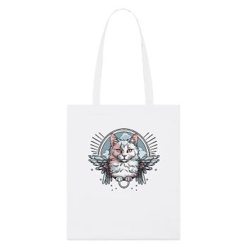 Chat blanc avec des ailes - Tote bag bio Stanley/Stella - blanc - Devant