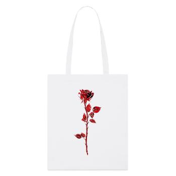 Crimson Rose Anemone Illustration - Stanley/Stella Organic Tote Bag - white - Front