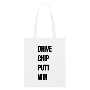 Golf Drive Chip Putt Win - Stanley/Stella Bio-Stoffbeutel - Weiß - Vorne