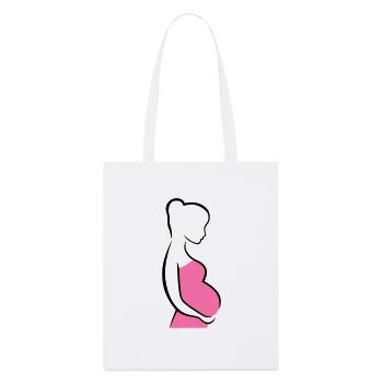 Schwangere Silhouette - Stanley/Stella Bio-Stoffbeutel - Weiß - Vorne
