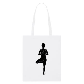Silhouette de yoga en posture de l’arbre - Tote bag bio Stanley/Stella - blanc - Devant