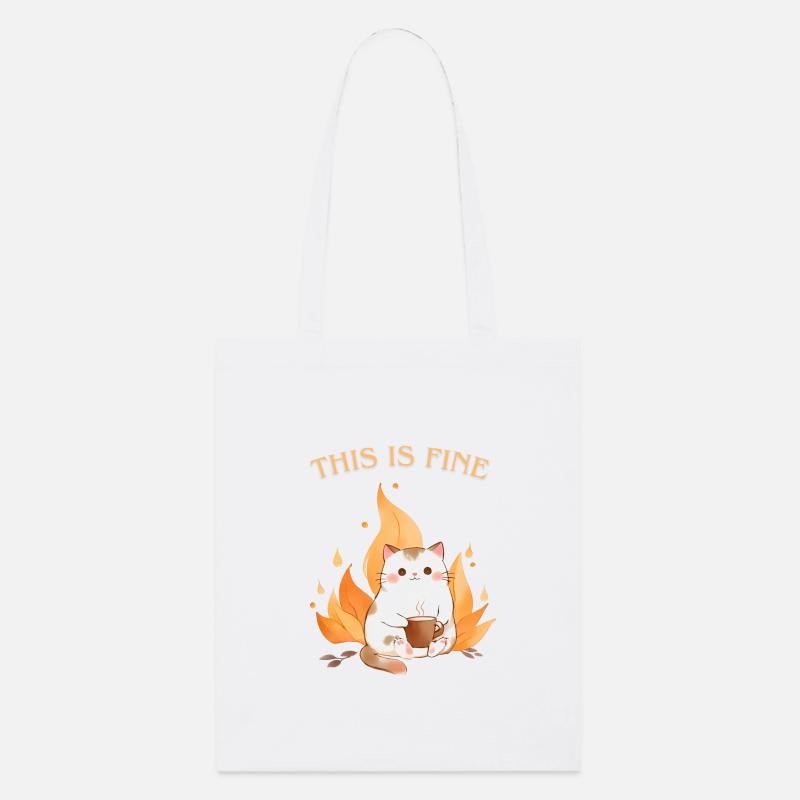 C’est bien mème. Le chat est dans le feu - Tote bag bio Stanley/Stella - blanc