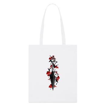 Kunai nuages rouges corbeaux - Japonais - Tote bag bio Stanley/Stella - blanc - Devant