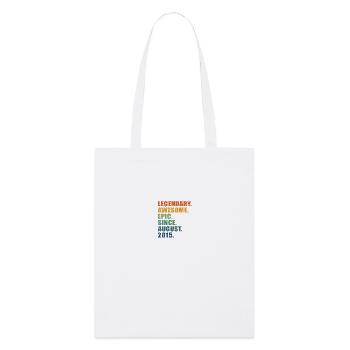 8th Birthday, August 2015, 8 Year Anniversary - Stanley/Stella Organic Tote Bag - white - Front