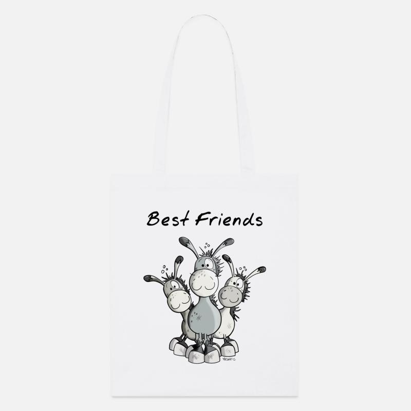 Best Friends - Âne - Comique - Drôle - Mignon - Tote bag bio Stanley/Stella - blanc
