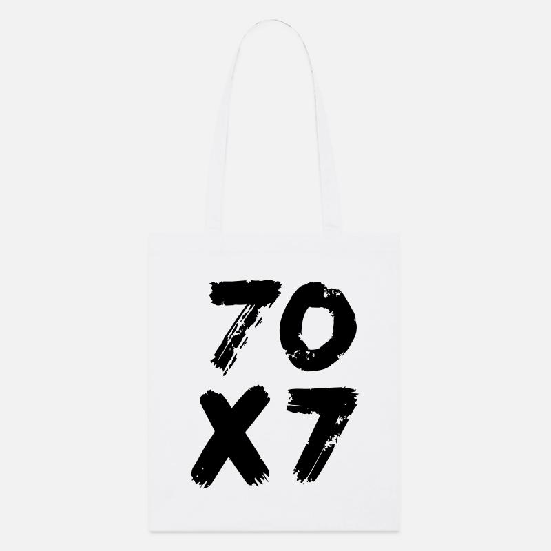 70x7: Pardon infini - Evangile de Matthieu - Tote bag bio Stanley/Stella - blanc