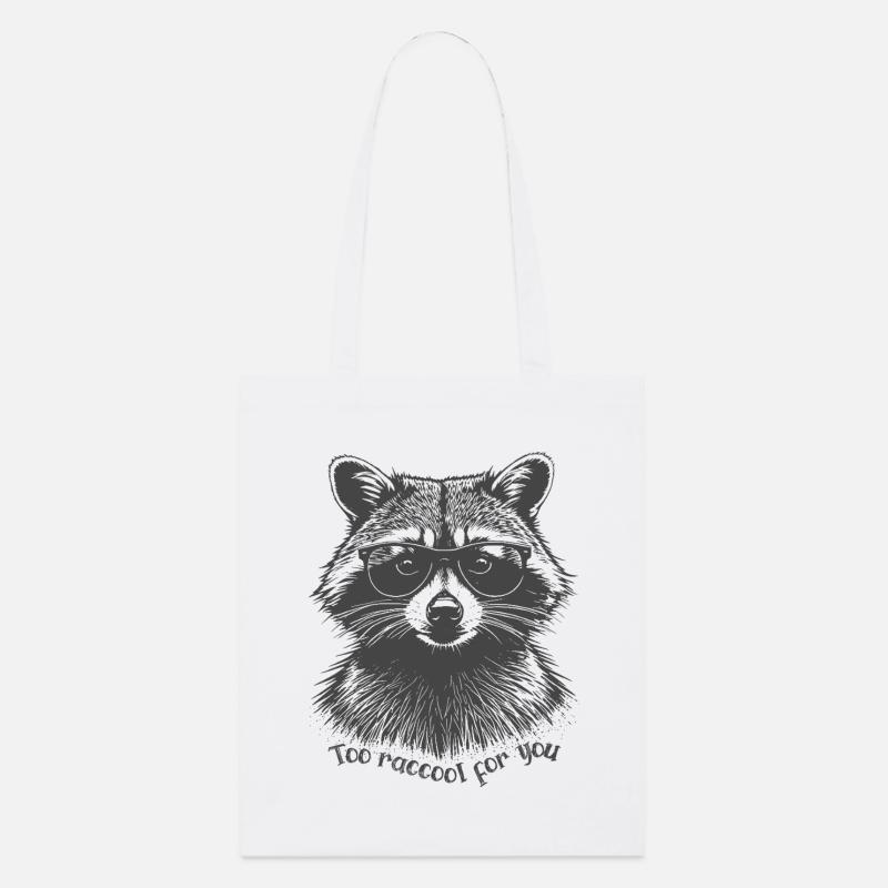 Trop raccool pour vous - Drôle de raton laveur avec des lunettes - Tote bag bio Stanley/Stella - blanc