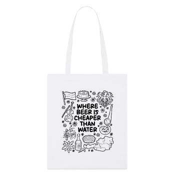 Wo Bier günstiger ist als Wasser - Stanley/Stella Bio-Stoffbeutel - Weiß - Vorne