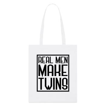 Real Men Make Twins - Funny Expecting Dad Of Twins - Stanley/Stella Organic Tote Bag - white - Front