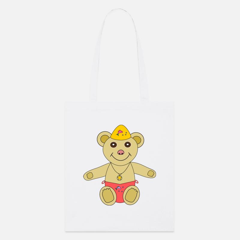 Mon nounours va nager - Tote bag bio Stanley/Stella - blanc