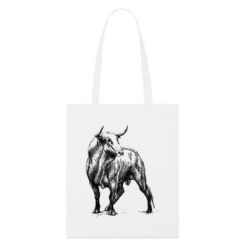 Stier - Stanley/Stella Bio-Stoffbeutel - Weiß - Vorne