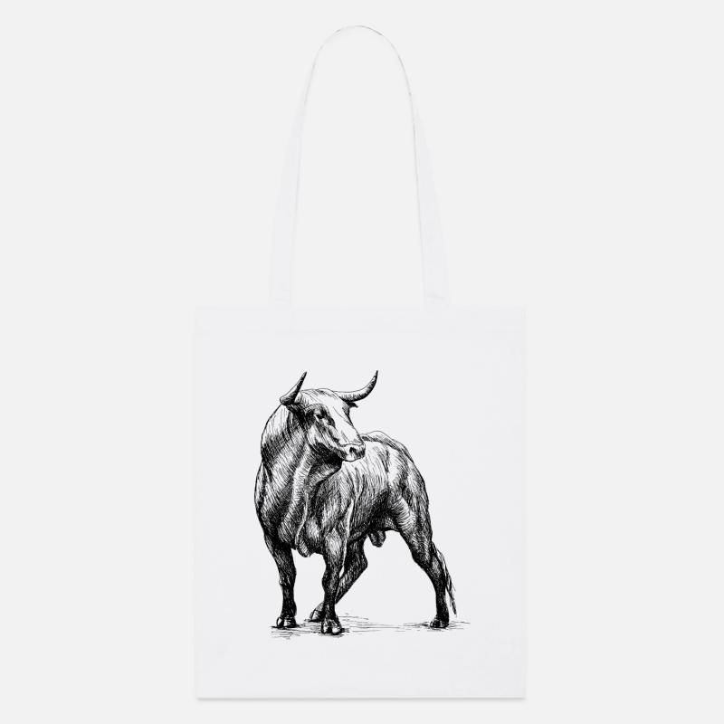 Stier - Stanley/Stella Bio-Stoffbeutel - Weiß