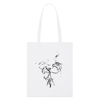 Abstract Swirl / Line / Black / Pattern - Stanley/Stella Organic Tote Bag - white - Front