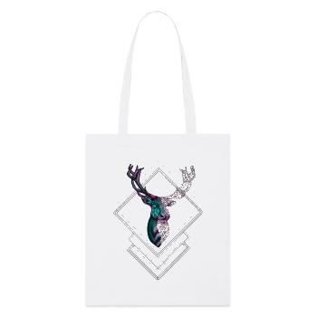 Cerf géométrique – Conception moderne de la nature - Tote bag bio Stanley/Stella - blanc - Devant