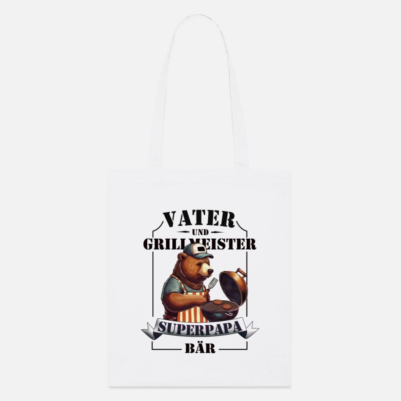 Père & Maître du Grill – Super Papa Ours - Tote bag bio Stanley/Stella - blanc