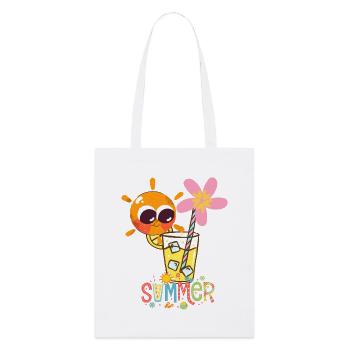 Sommerstimmung – schöne Sonne und Getränk. - Stanley/Stella Bio-Stoffbeutel - Weiß - Vorne