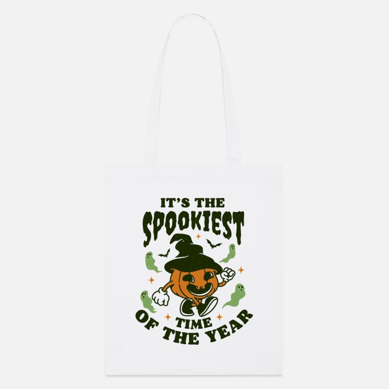 Citrouille de saison effrayante - Tote bag bio Stanley/Stella - blanc