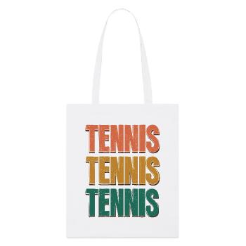 Tennis Three Color Gradient Letters - Stanley/Stella Organic Tote Bag - white - Front
