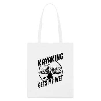 Le kayak me mouille | Kayak drôle - Tote bag bio Stanley/Stella - blanc - Devant