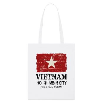 Vietnam Vintage Flag - Stanley/Stella Bio-Stoffbeutel - Weiß - Vorne