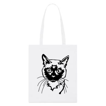 Siamkatze - Stanley/Stella Bio-Stoffbeutel - Weiß - Vorne
