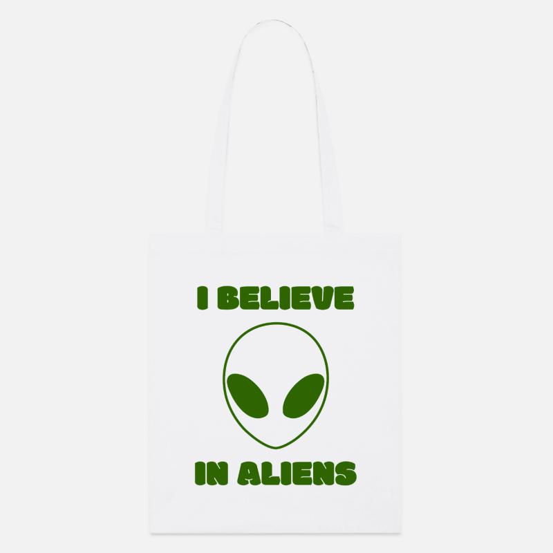 Je crois à la déclaration minimale sur les OVNI verts d’Aliens - Tote bag bio Stanley/Stella - blanc