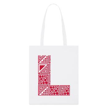 letter L - Stanley/Stella Organic Tote Bag - white - Front