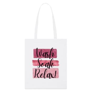 Bathroom decor art pink girl quote - Stanley/Stella Organic Tote Bag - white - Front