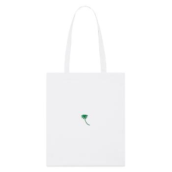 Palmier brodé - Tote bag bio Stanley/Stella - blanc - Devant