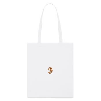 Hippocampe brodé - Tote bag bio Stanley/Stella - blanc - Devant