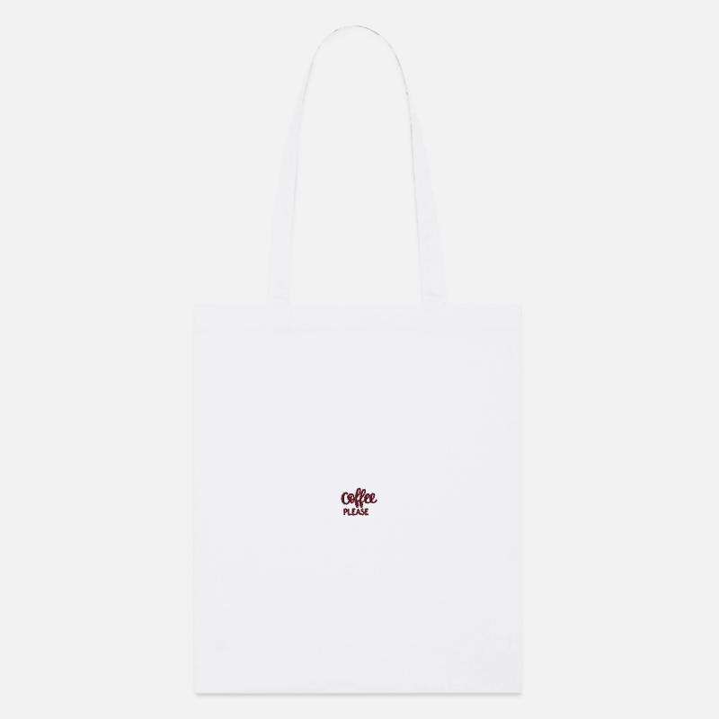 Café, s’il vous plaît, lettres, brodé - Tote bag bio Stanley/Stella - blanc