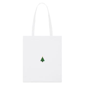 Weihnachtsbaum bestickt - Stanley/Stella Bio-Stoffbeutel - Weiß - Vorne