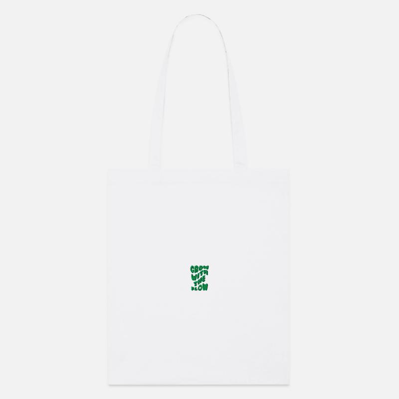 Brodé Grow avec la police Flow - Tote bag bio Stanley/Stella - blanc