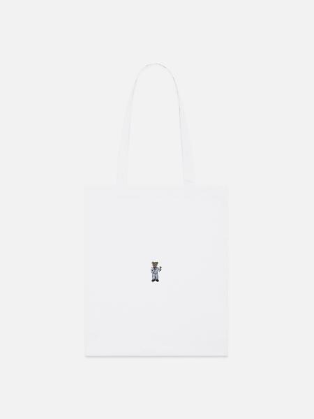 Teddybär 6 - Stanley/Stella Bio-Stoffbeutel - Weiß