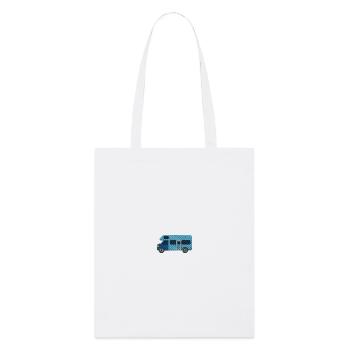 Camping-car brodé - Tote bag bio Stanley/Stella - blanc - Devant