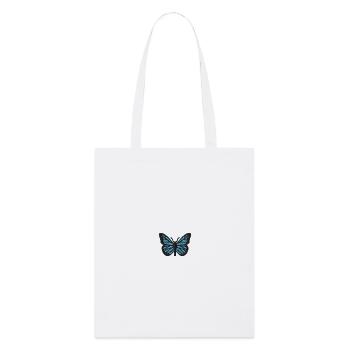 Papillon brodé - Tote bag bio Stanley/Stella - blanc - Devant