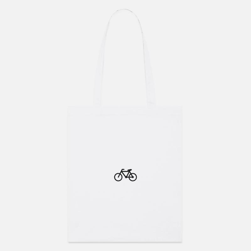 Vélo brodé - Tote bag bio Stanley/Stella - blanc