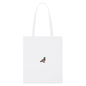 Pixel Duck Embroidered - Stanley/Stella Organic Tote Bag - white - Front